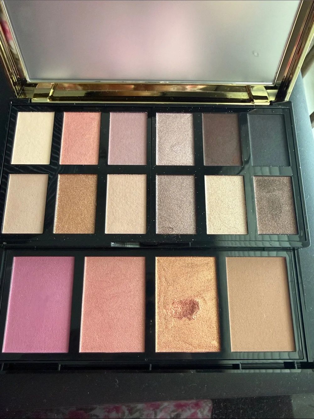 Neutral Eyeshadow & Face Palette - Pink, Peach, Gold Tones (only swatched)
